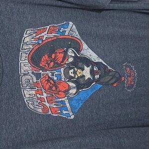 {Marvel} Men's Captain America Blue Tshirt- Size XL